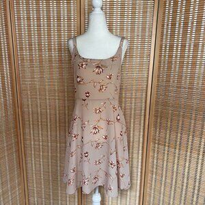 Vintage Y2K Epix dusty pink rose print knee length dress